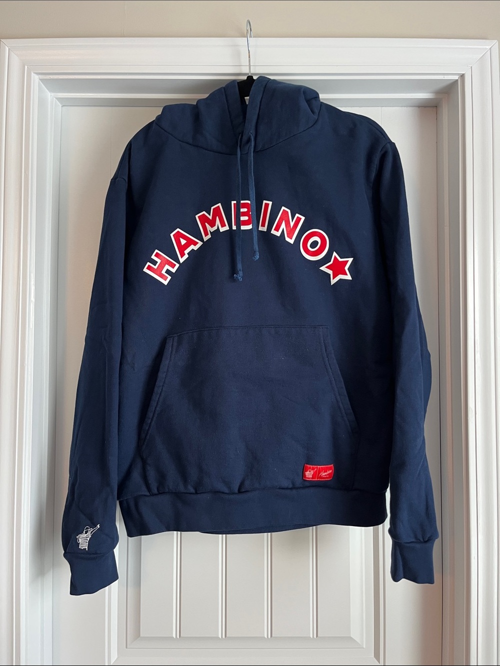Navy Crewneck Hoodie with Red HAMBINO Logo